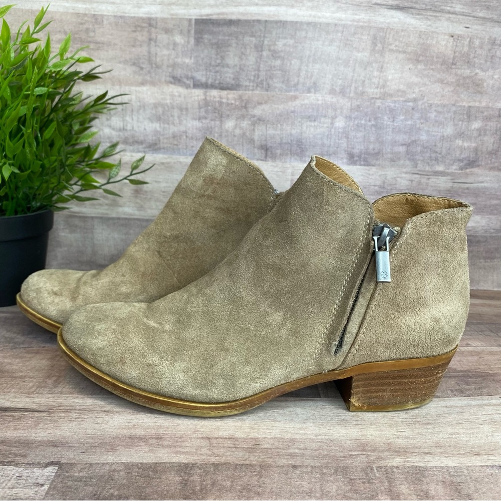 Lucky Brand Women’s “Barough” Taupe Suede Ankle Booties - Size: 7